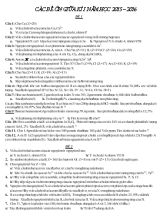 Các đề ôn giữa kì I năm học 2015  2016 môn hóa học 10